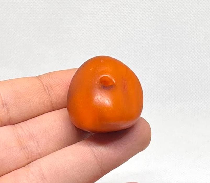 Moroccan amber ancient real bead tibetan Rare Ancient Antique Moroccan Baltic Amber Bead | Authentic Patina | ø 35 mm. 琥珀色 Dzi Tibetan (16.27 Grams) - Image 1