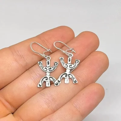 Moroccan Tuareg Sterling Silver Amazigh Yaz Earrings: Berber Jewelry
