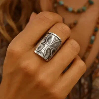 Spiral Moroccan Tuareg Silver Ring | Tribal Berber Sterling Boho Jewelry