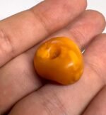Antique Natural Baltic Amber Bead: African Trade Mauritania, Prayer Beads Dzi (20mm, 4.54g) - Image 4