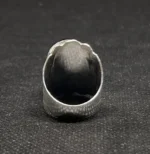 Handmade Tuareg Sterling Silver Onyx Ring: Berber Tribal Jewelry, Size 8 - Image 2
