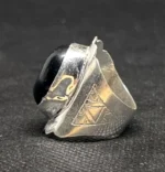 Handmade Tuareg Sterling Silver Onyx Ring: Berber Tribal Jewelry, Size 8 - Image 3