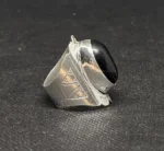 Handmade Tuareg Sterling Silver Onyx Ring: Berber Tribal Jewelry, Size 8 - Image 4