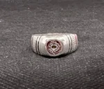 Vintage Berber Sterling Silver Ring: Tuareg Chevron Bead, Size 9 - Image 4
