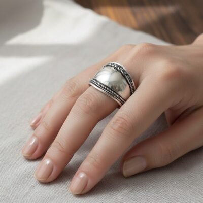 Moroccan handmade bali sterling silver ring