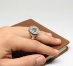 tuareg berber handmade chevron bead engraved silver ring