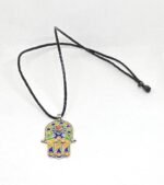 Sterling silver Hamsa Hand pendant with coral