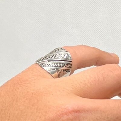 Moroccan Amazigh Silver Ring | Handmade Tuareg Berber Tribal Jewelry