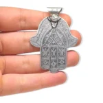 Old Moroccan silver tribal Hamsa pendant