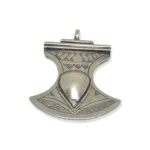 African Tuareg silver and ebony amulet necklace