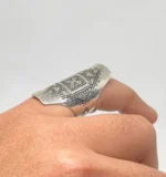 Berber silver rings vintage engraved Moroccan ring size 8