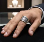 Amazigh silver ring handcrafted in Sahara
