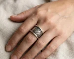 African tribal ring Sahara desert design