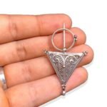 Antique Moroccan silver brooch with Berber Tizerzai fibula design