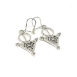 North African Moroccan silver earrings with Tizerzai design