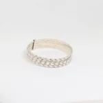 Moroccan silver cuff bracelet with hand-carved Berber patterns