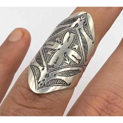 Berber Silver Rings – Vintage Engraved Moroccan Tuareg Ring African Gypsy Tribal Ethnic Engraved Handmade