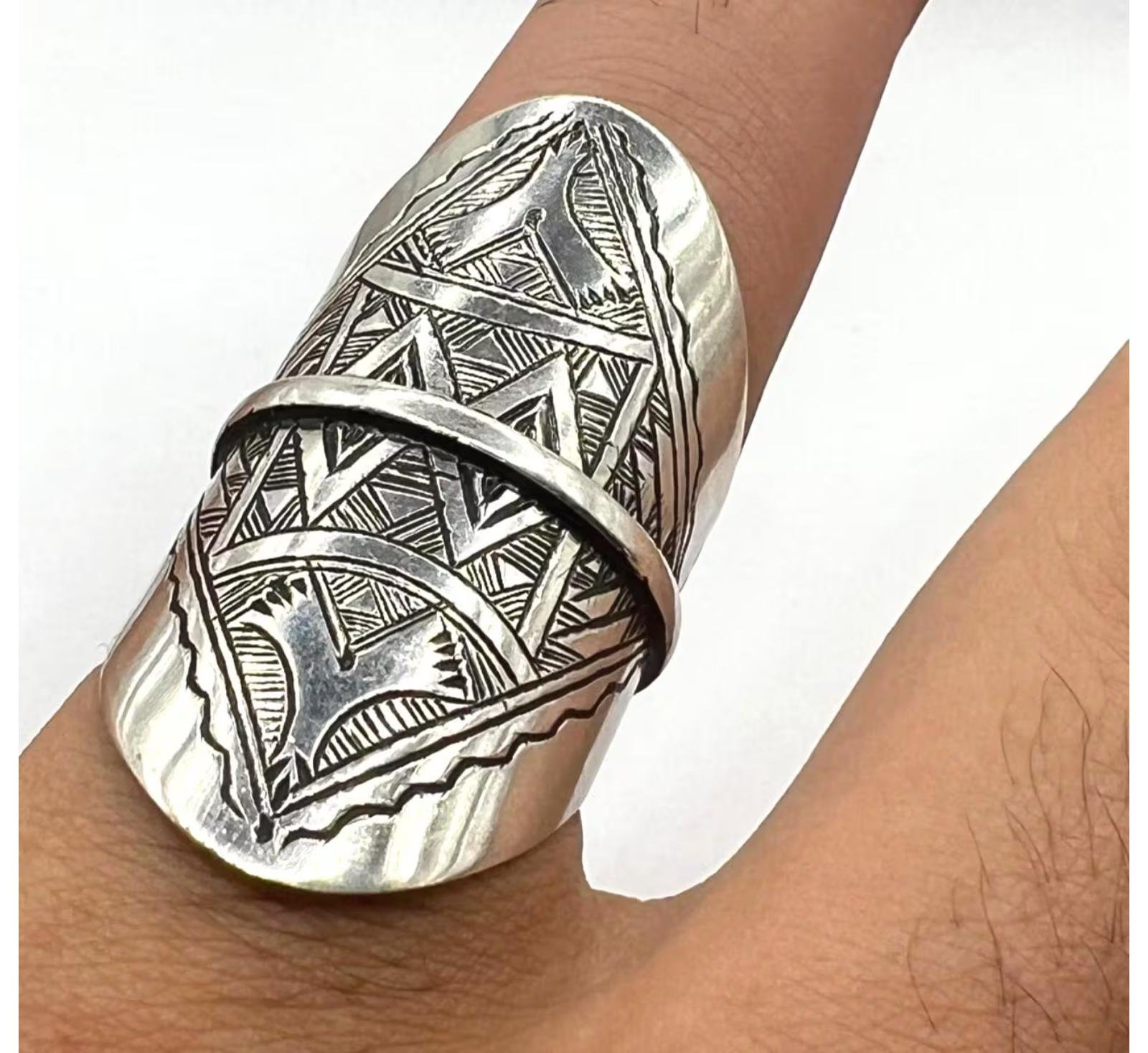 Moroccan Silver Rings – Handmade Engraved Berber Tuareg Ring Boho Moroccan Silver Rings – Handmade Engraved Berber Tuareg Rings
