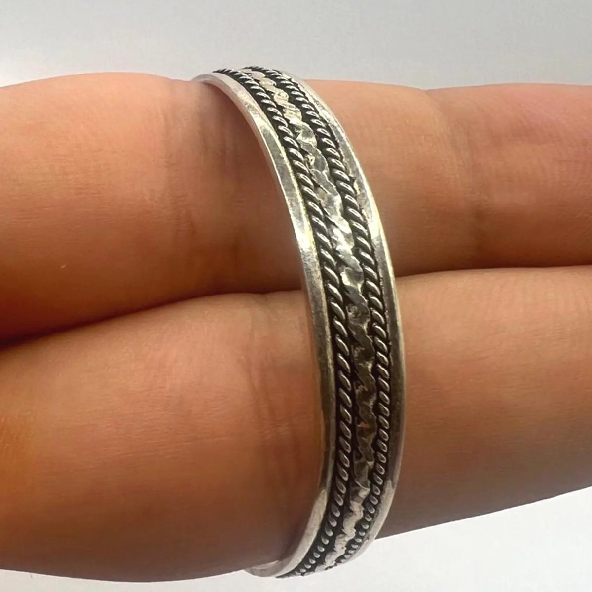 Engraved Sterling Silver Baby Bangle – Handmade Adjustable Spiral Boho Cuff Bracelet for Babies & Kids-5 amazigh_engraved_baby_bangle