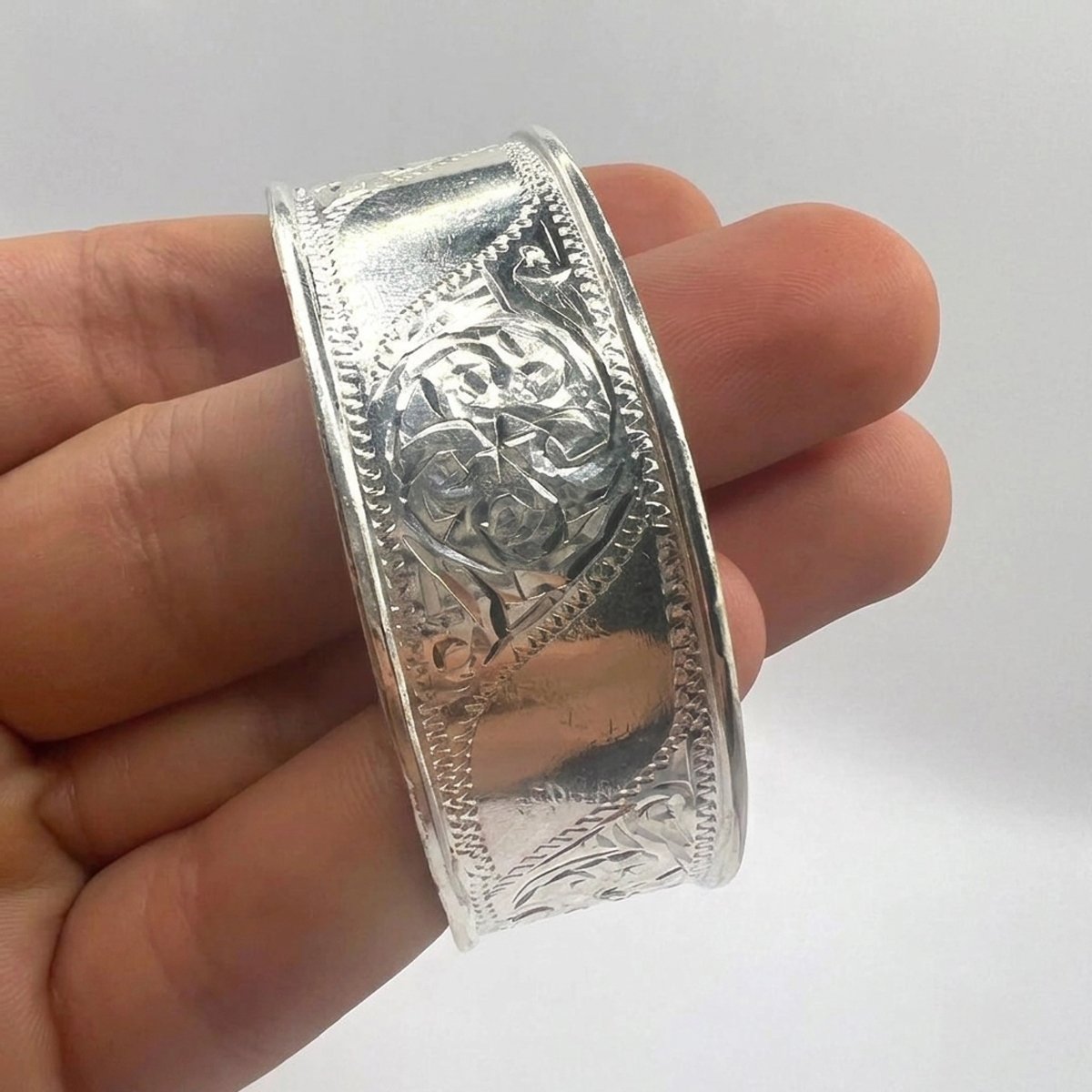 Handmade Moroccan Sterling Silver Berber Cuff Bracelet – Adjustable Tuareg Tribal Boho Bangle for Women-6 adjustable_sterling_silver_berber_bangle