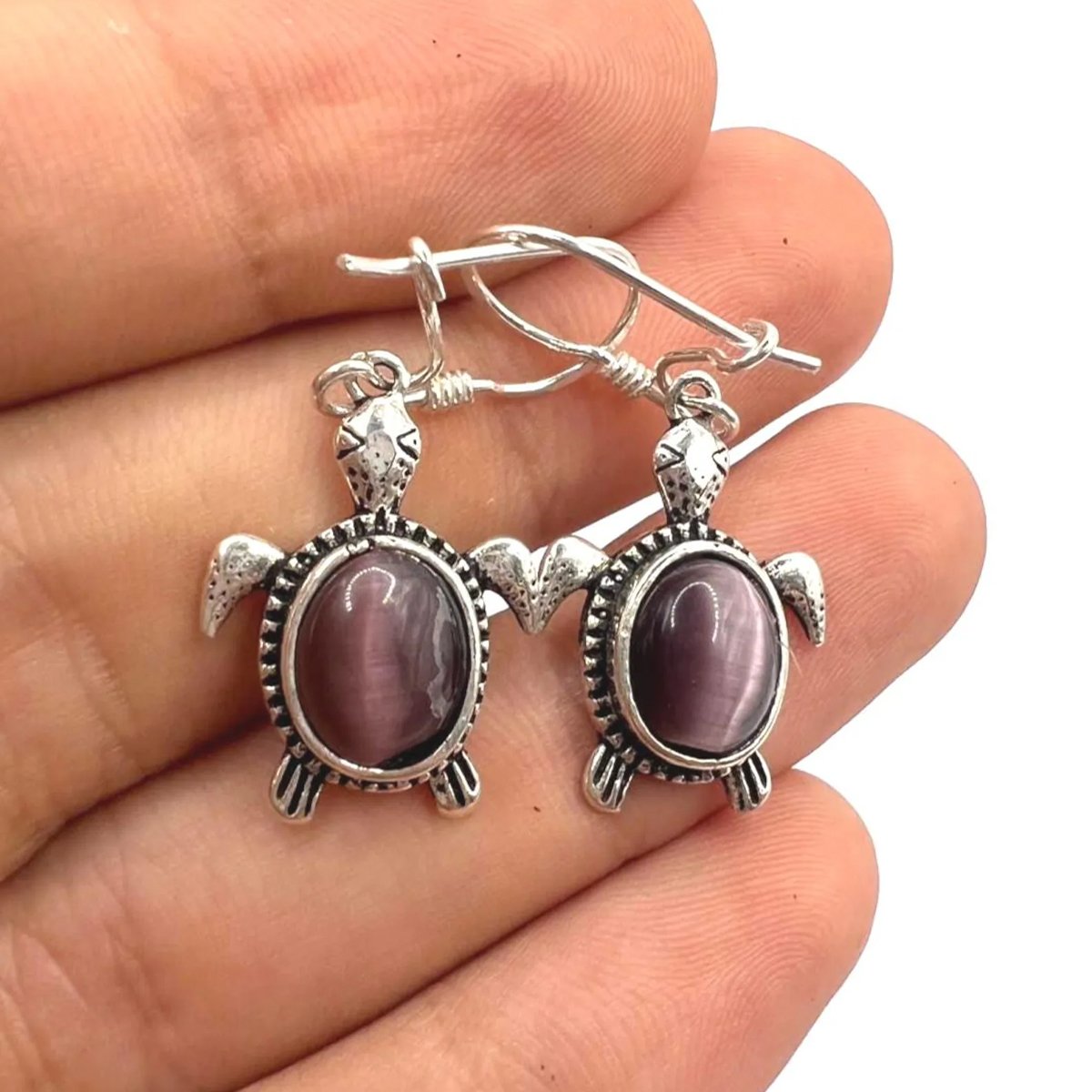 Handmade Rose Quartz Turtle Earrings – 925 Sterling Silver Tribal Boho Dangle Earrings, Ethnic Gypsy Jewelry-3 rose_quartz_tribal_turtle_dangle_earrings
