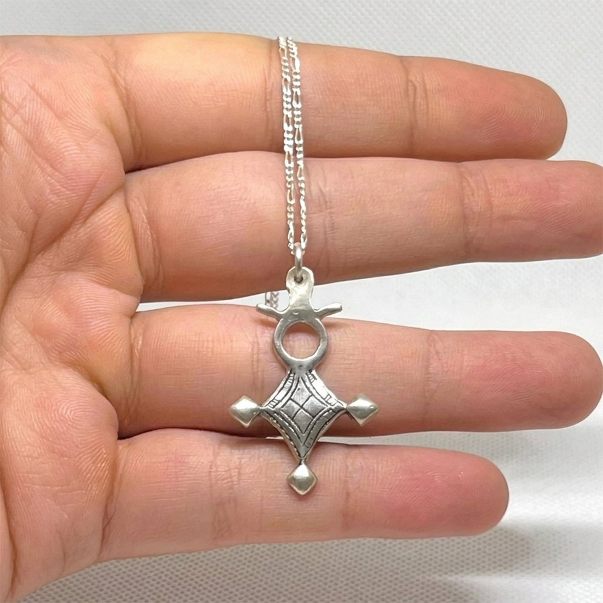 Tuareg Cross Sterling Silver Pendant – African Moroccan Sahara Jewelry-8 african_sterling_silver_tuareg_cross