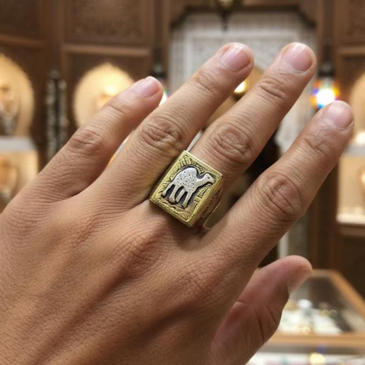 Vintage Brass Camel Ring Handmade Tuareg Sahara Berber Ring Moroccan Tribal Boho Jewelry for Men & Women-2 tuareg_sahara_brass_camel_ring