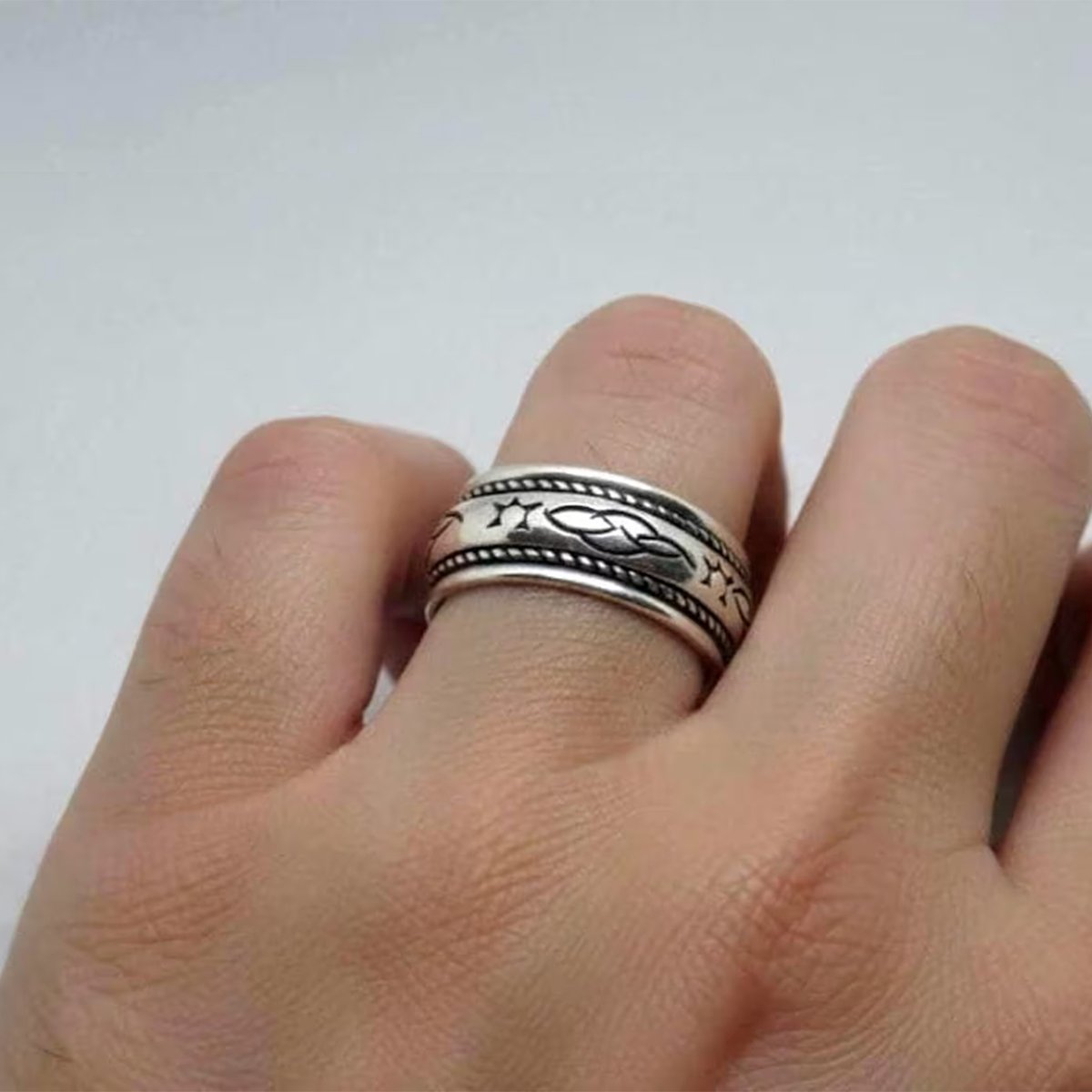 Vintage Moroccan 925 Sterling Silver Spinner Ring Handmade Boho Meditation Band-5 vintage_moroccan_925_sterling_silver_spinner_ring