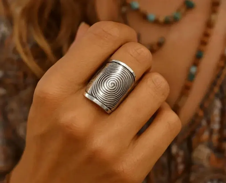Spiral Moroccan Tuareg Silver Ring | Tribal Berber Sterling Boho Jewelry