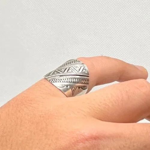 Moroccan Amazigh Silver Ring | Handmade Tuareg Berber Tribal Jewelry