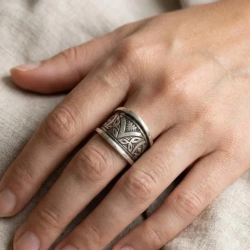 African tribal ring Sahara desert design